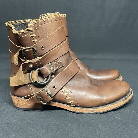 LIBERTY Black Shoes - Liberty Black Womens 8.5 Ankle Boots Brown Leather LB711354 Soles Need Repair